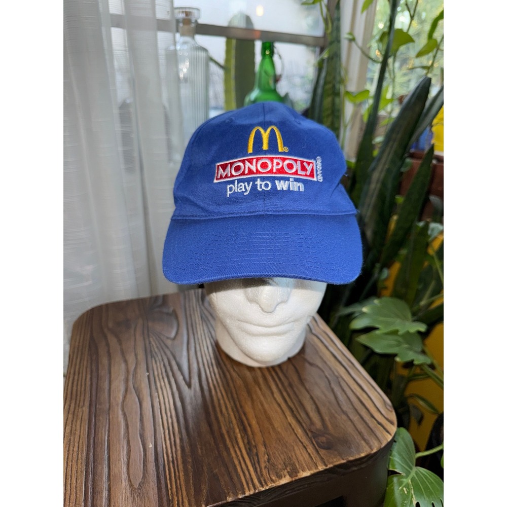 McDonalds Monopoly Play To‎ Win Blue Baseball Cap Hat 2012 Promo Adjustable Mens